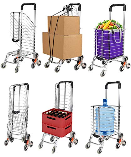 Einkaufstrolley, faltbarer Einkaufswagen auf Rädern, großer und leichter Mehrzweckwagen mit schwenkbaren Vorderrädern… – Bild 4