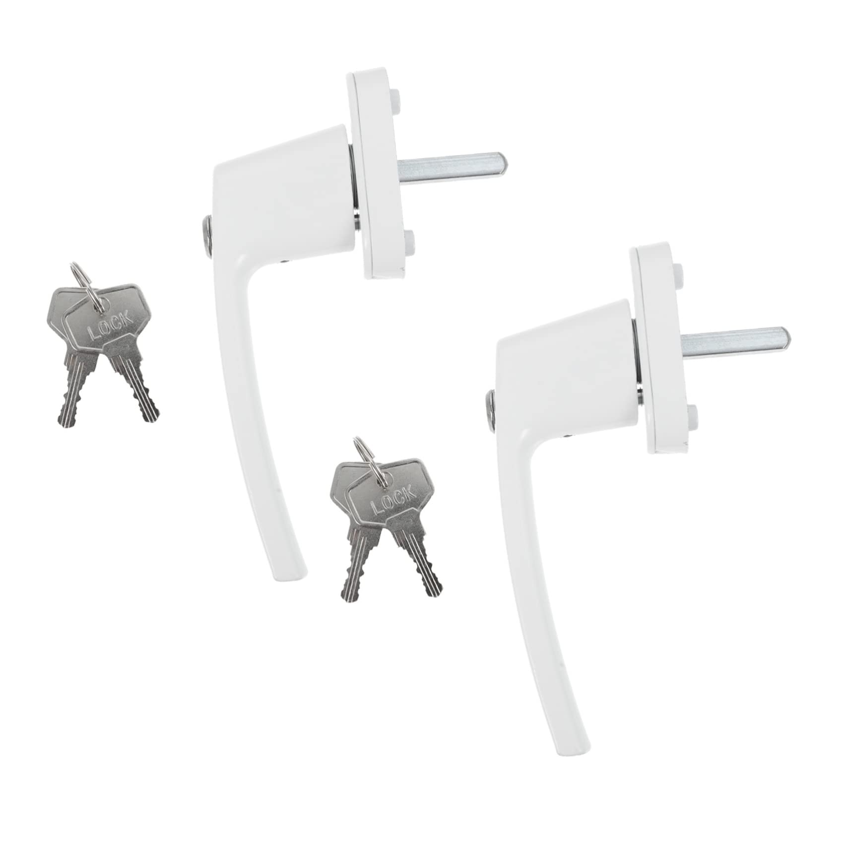Operitacx 2 Sets Poignées de Fenêtre en Alliage D'aluminium Clés, Verrouillables, Design Simple, pour Portes et Fenêtres Couleur Aléatoire