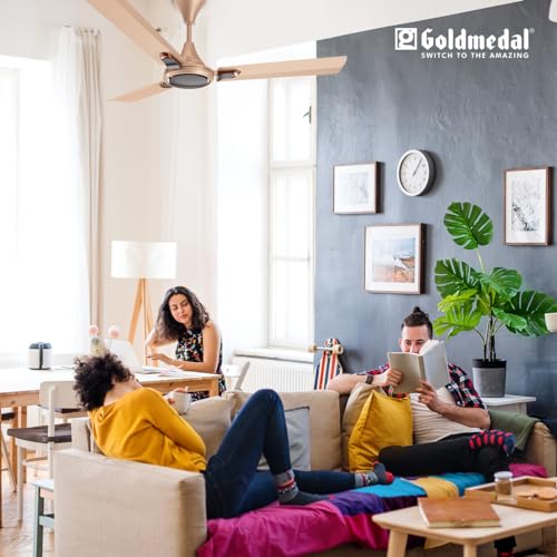 Image of Goldmedal Senora 1200 mm BEE Certified Star Rated Decorative Ceiling Fan | Anti Dust| High Air Delivery| High RPM | 2 years Warranty (Midas Gold)