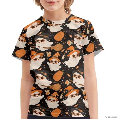 Image of Renewold Kids Novelty T-Shirt for Girls Boys Short Sleeve Crewneck Summer Tee Soft Breathable Graphic Shirt for Age 2-16
