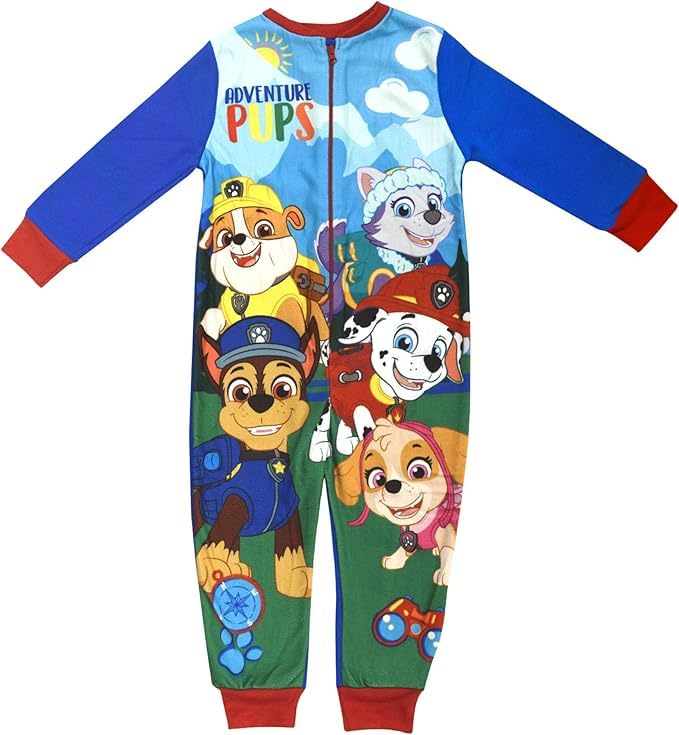 Paw Patrol Pijama Entero para Niños, Una Pieza 100% Poliéster Pijama Niño Entero, Adventure Pups, 3-4 Años: 104cm, Azul