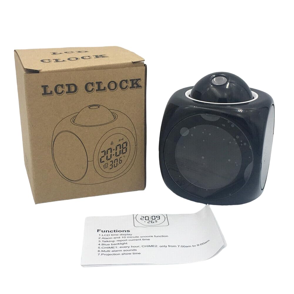 WSx Electronic LED Temperature Table Smart Mini Cube Digital Projector Projection Alarm Clock