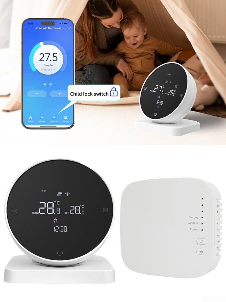 Tuya Thermostat mural pour chaudière intelligente avec écran LCD (pas de