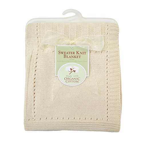 American Baby Company Organic Cotton Sweater Knit Blanket, Natural (7783428299333)