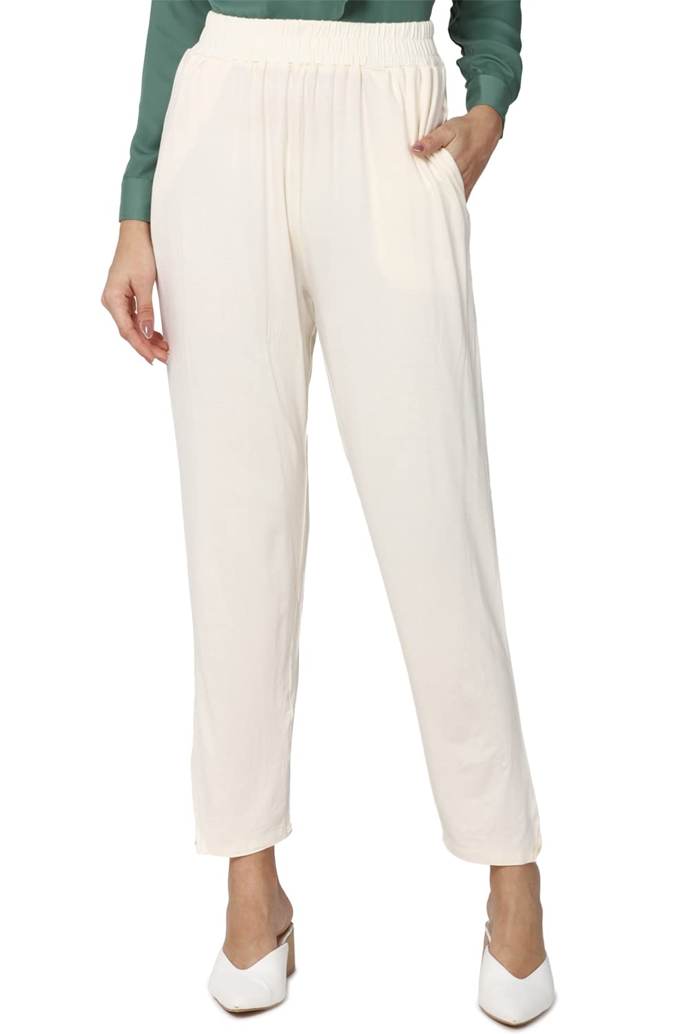 Van HeusenWomen's High Rise Regular Fit Casual Pants