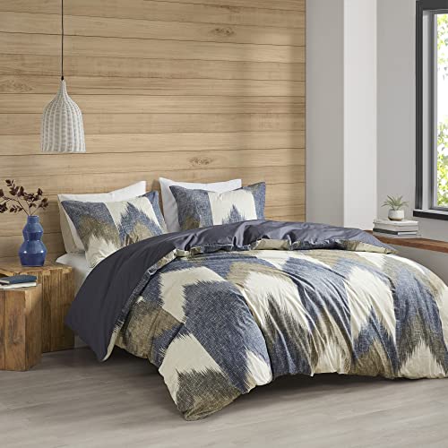 Image of Ink+Ivy Alpine Duvet Cover Set, Navy, King /Cal King