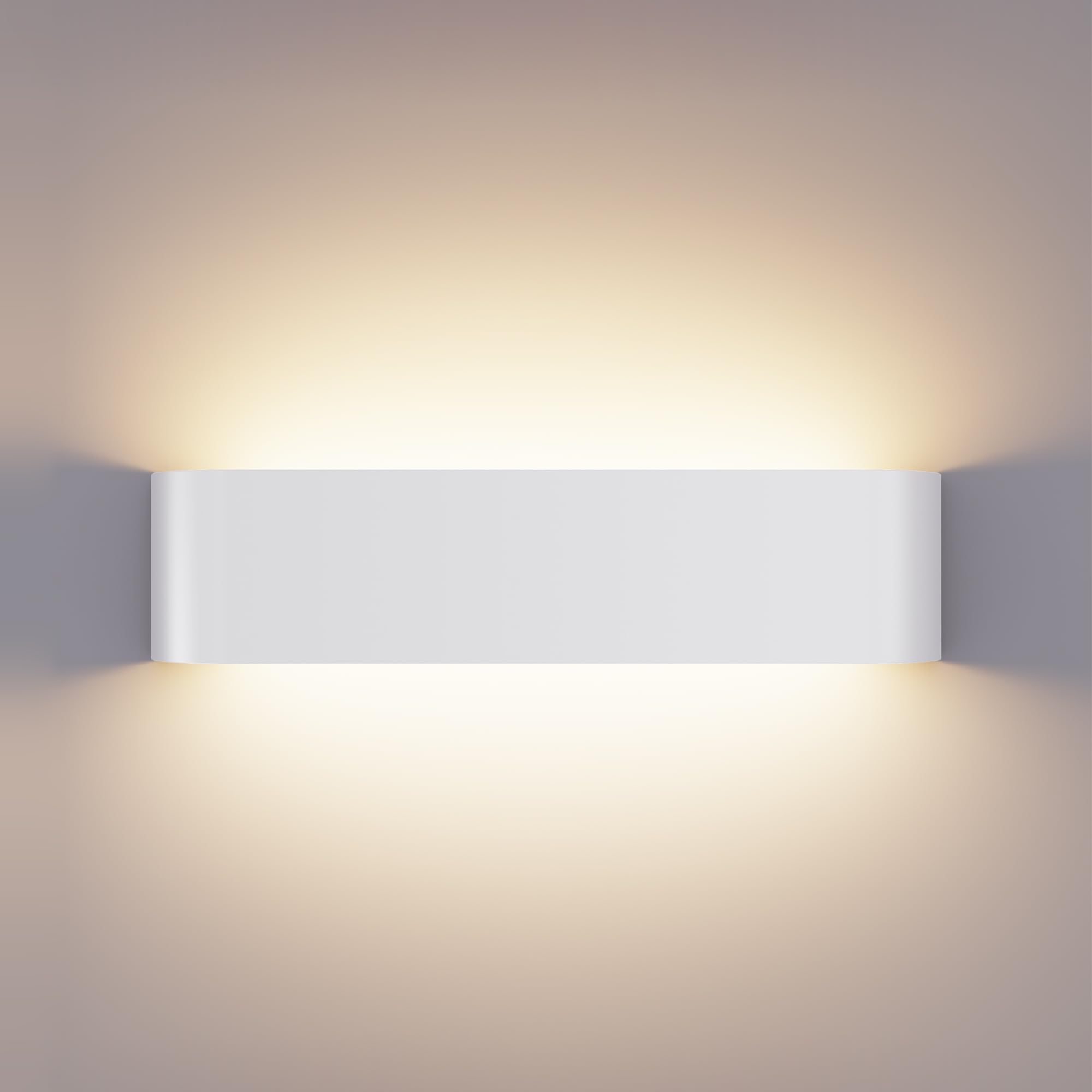 XXINLOOY Indoor LED Wall Light 24W/16.14 inch, Up Down Wall Sconce, 3 CCT Adjustable with Memory Function, Slim Aluminium White Wall Lamp, Key Switch for Living Room Hallway Staircase (White-1) — image 1