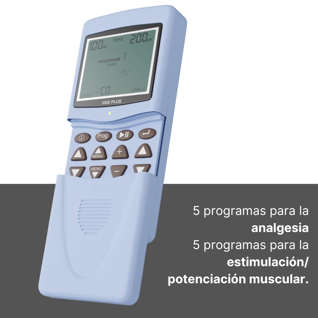 Tens Electroestimulador Muscular 10 modos Función TENS, EMS para Alivio Artritis Lumbalgia Ciática Migraña Tortícolis Dolor Espalda Cadera Rodilla Hombro