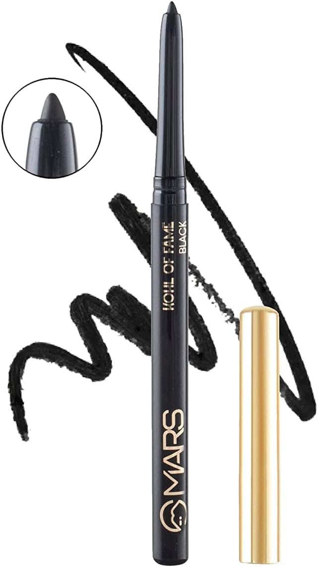 MARS Kohl of Fame Up to 12 Hours Stay Kajal | Smudgeproof & Waterproof | Long Lasting (0.35g) (Black)