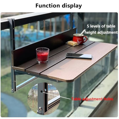 Table de balcon suspendue en version compacte pour garde-corps