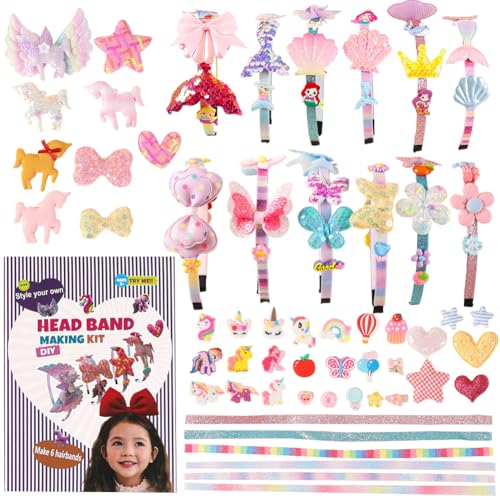 OZXVXZO Kit de Fabrication de Bandeaux pour Filles,Accessoires de Cheveux DIY pour Filles,Serre-tête Bricolage, Bandeau Artisanat, Bricolage Cadeau,Cadeaux de Noël