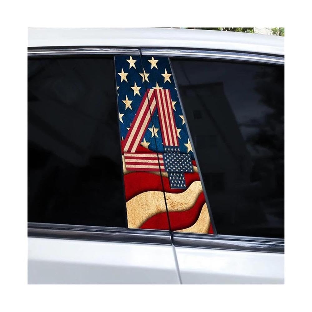 Body Parts 2pcs Car Window Pillar Decal Eagle Flag Stickers DIY Waterproof Vinyl Car Pillar Sticker(B)