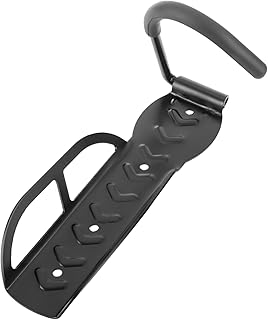 Suporte de Parede para Bicicleta Vertical de Aço Reforçado Gancho com Revestimento Antiderrapante para Roda Dianteira Organizador de Garagem Preto