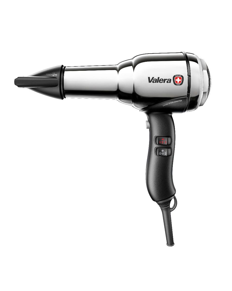 Valera, Swiss Steel Master, Profesjonalny Suszarka do włosów ze stali chromowanej Premium, Lekki telefon z potężnym silnikiem, 3 poziomy temperatury, jonizator, kabel Flex Anti-skręcanie, 2100 W