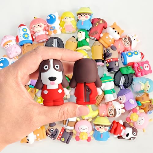 50 sacapuntas con dibujos animados, sacapuntas manual kawaii, premios para el aula, material escolar