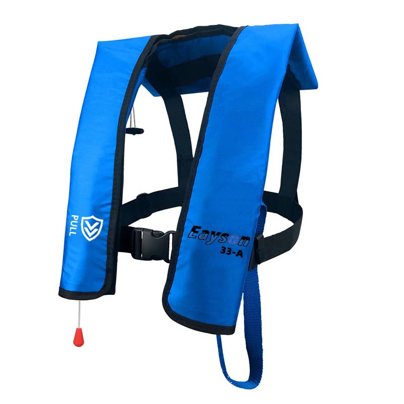 Eayson Lightweight Inflatable Life Jacket Life Vest for Adult Classic Automatic (ES607 Blue Auto)