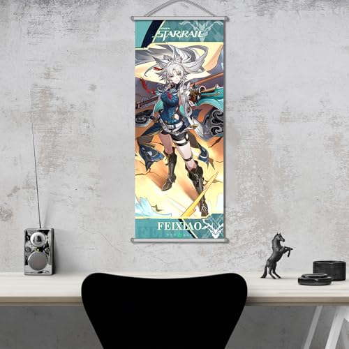 Image of Honkai: Star Rail Scroll Poster for Indoor Decor(27.5 inch x 10 inch), Hanging Wall HD Printing Artistic Canvas Honkai: Star Rail Character Posters for Game lovers. (FeiXiao)