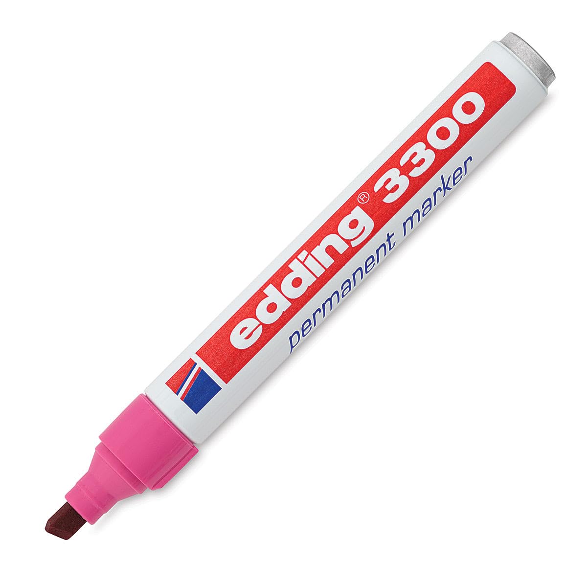 edding 3300 kalıcı markör - pembe - 1 kalem - kama ucu 1-5 mm - hızlı kuruyan kalıcı markör - suya dayanıklı, silmeye dayanıklı - karton, plastik, ahşap, metal için - evrensel marker kalem