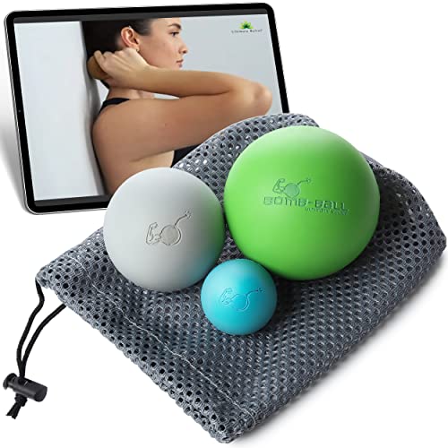 Bomb-Ball Original Massage Ball Set - Faszien + Lacrosse Bälle für...