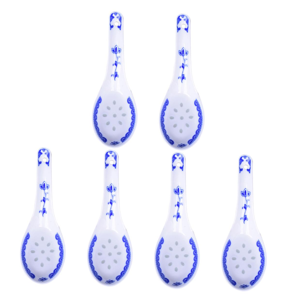 Cuillère à Soupe Ensemble 6 pièces en porcelaine bleue et blanche Céramique asiatique
