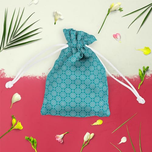Image of ArtzFolio Blue Blue | Pouch Wrist Potli Bag | Bag for Weddings & Casual Parties