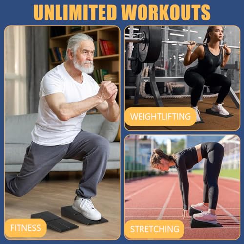 Image of Proberos 3PCS Squat Wedge Set, Adjustable Height & Tilt Exercise Wedges for Squats EPP, Wedge Block Slant Board, Yoga Foam Wedge Blocks, Incline Board Platform For for Squats, Yoga, Calf Stretches