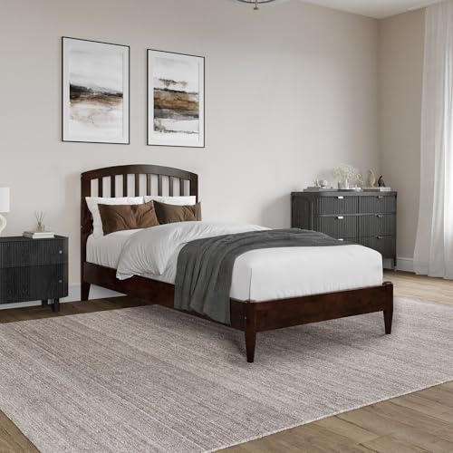 AFI Quincy Twin XL Solid Wood Low Profile Platform Bed Walnut