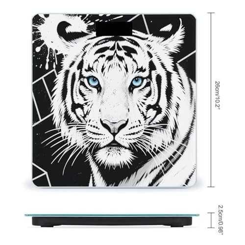 Báscula digital de baño Black White Tiger con pantalla LED miniatura 2