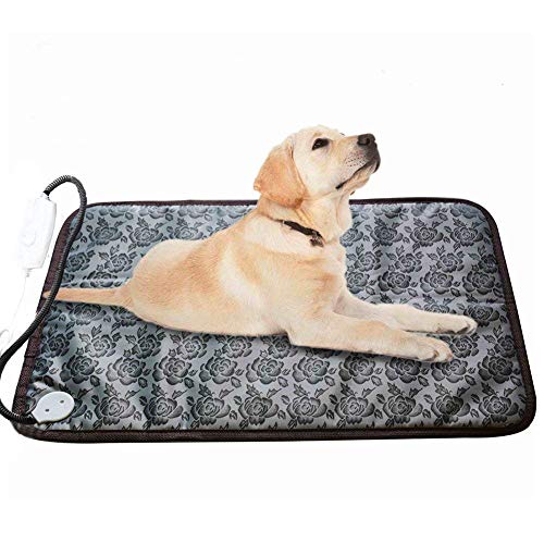 Pet Heating Pad Large, Dog Cat Electric Heating Pad Indoor Waterproof Adjustable Warming Mat with Chew Resistant Steel Cord (28 x17.7 in)
