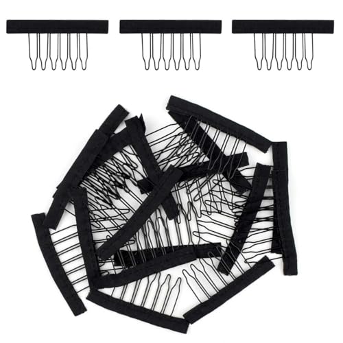Set de 20 Peines para Pelucas con Dientes de Metal Negro miniatura 1