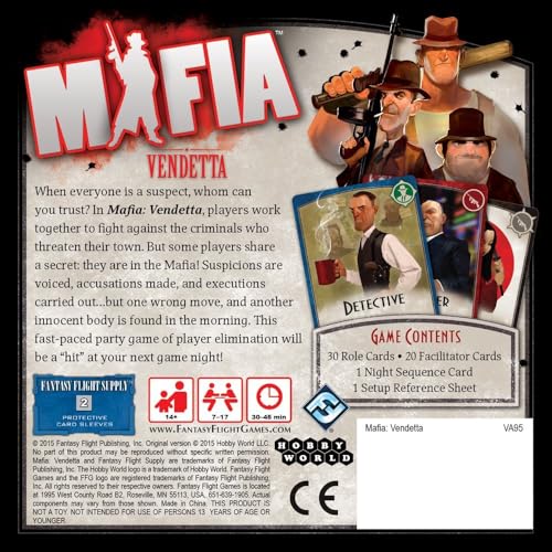 Image of Awestuffs Family Board Games for Adults and Kids - Ages 8 and up, 2 to 8 Players (Mafia Vendetta)