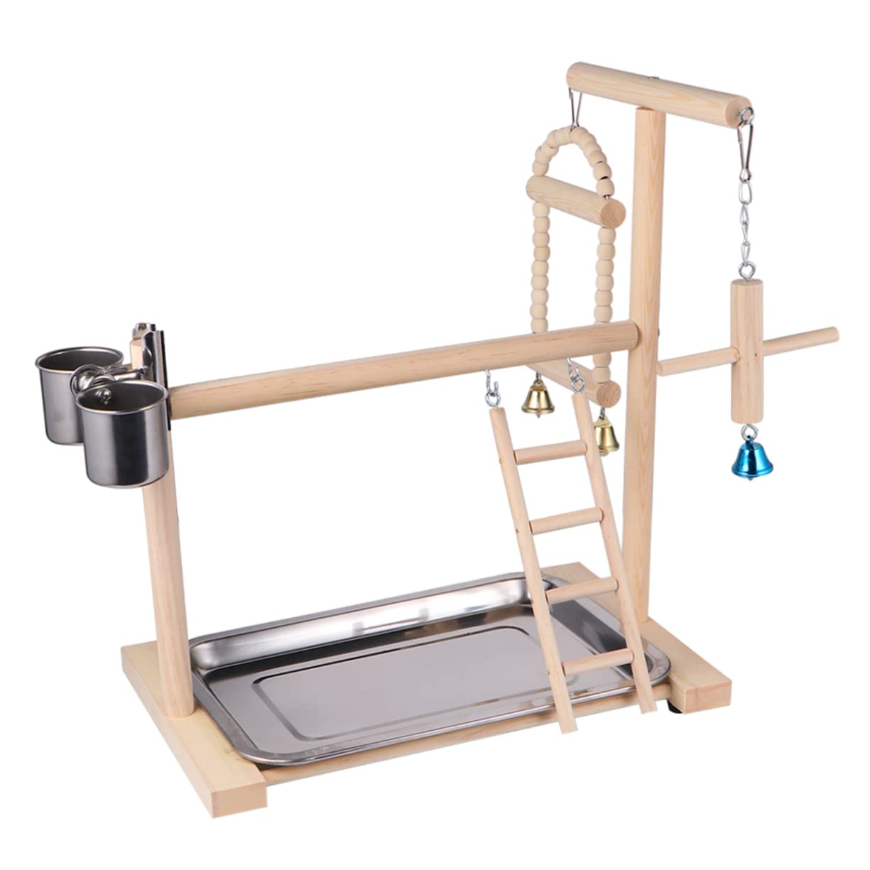 ibasenice Balançoire pour Perroquet en Bois à Suspendre, Support D’activité pour Oiseaux, Favorise L’Exercice, pour Perroquet et Calopsitte Couleur Aléatoire