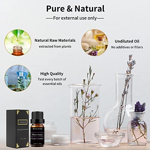 Image of BURIBURI Rosemary Essential Oil 100% Pure, Undiluted, Natural, Organic Aromatherapy Rosemary Oil Essential Oils 10ML