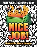 Funny Adult Coloring Book: Nice Job! Sarcastic Work Humor: Snarky Coworker Quotes, Easy Mandala...