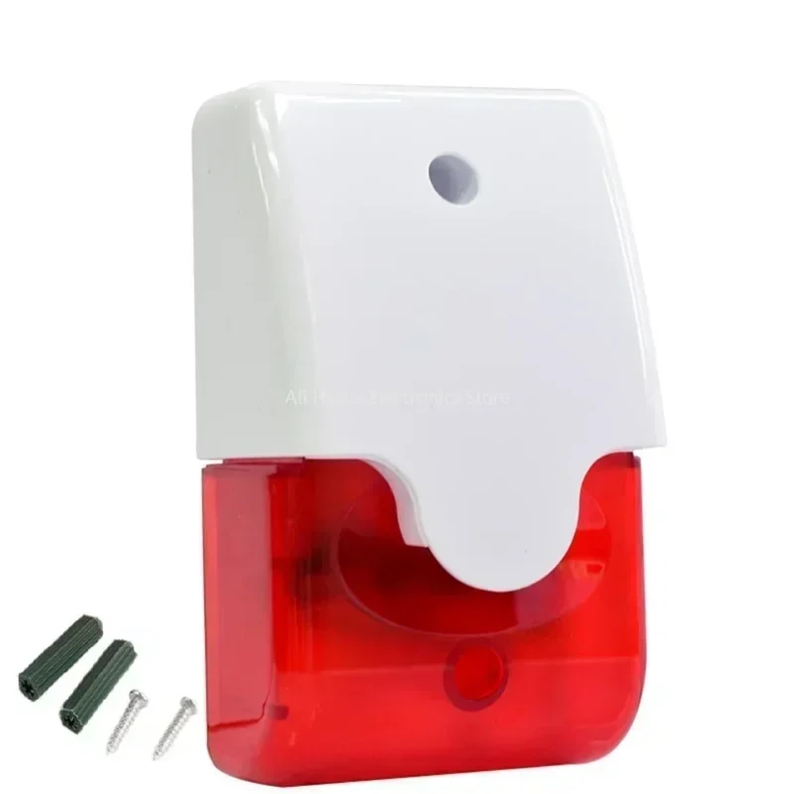 Strobe Siren Alarm 103 dB Horn 12V/24V/220V Wiring Flashing Alarm Outdoor Alarm Lights Police Strobe Light Siren Police(DC24V)