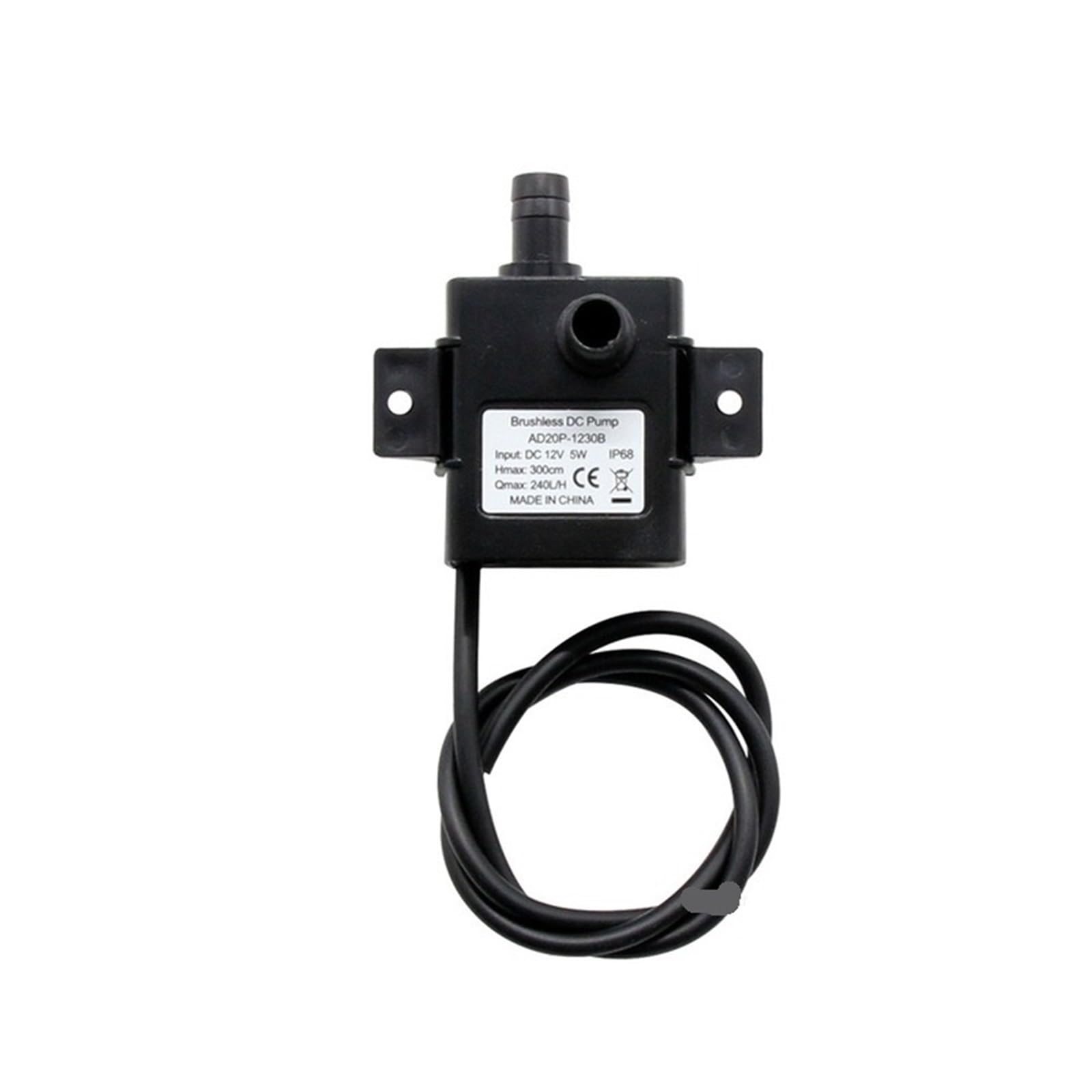 Pompa elettrica portatile DC 12 V Pompa sommergibile silenziosa Pompa centrifuga impermeabile Strumento domestico all'aperto (tubo dell'acqua da 1 metro)