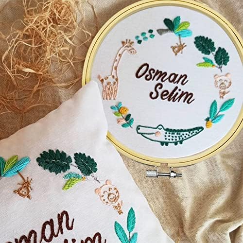 3Pcs 3 Sizes Round Bamboo Embroidery Hoop Circle Cross Stitch Hoop Ring for Craft Sewing,with Gold Eye Embroidery Needles,LAMXD Embroidery Hoop