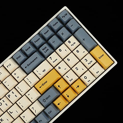 Ymdk 145 Apricot Yellow Korean Dye-Sub Mac Keycaps Thick Pbt Cherry Profile Key Caps For Tkl 61 64 68 75 87 96 104 108 Gmmk Mx Mechanical Keyboard thumb #4