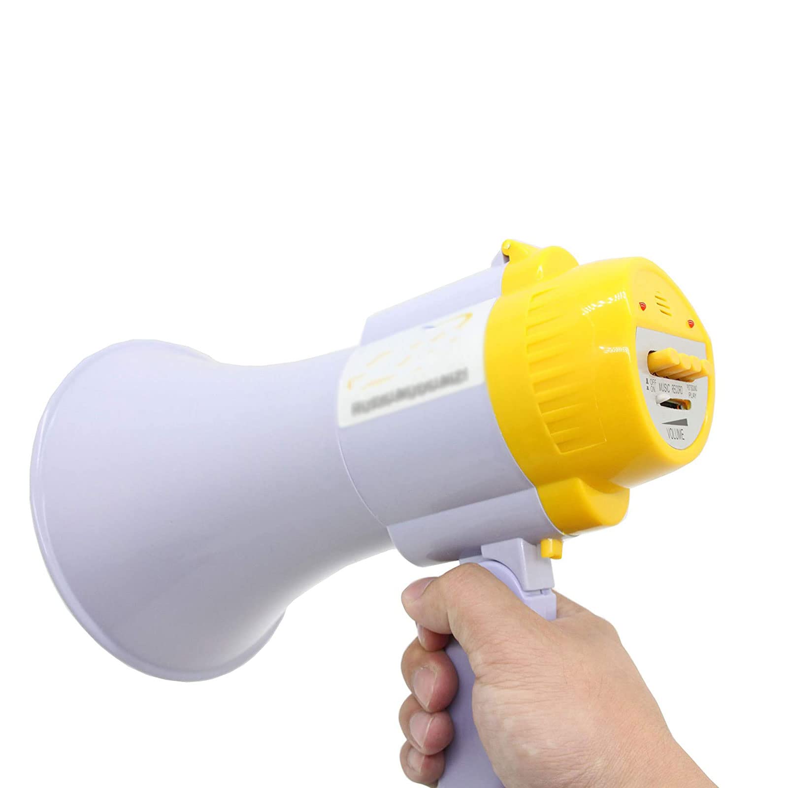 CASOTA Megáfono Altavoz PA Bullhorn Megáfono de Mano Megáfono con Control de Volumen y grabadora de Voz for Ejercicios de Seguridad Micrófono (A)