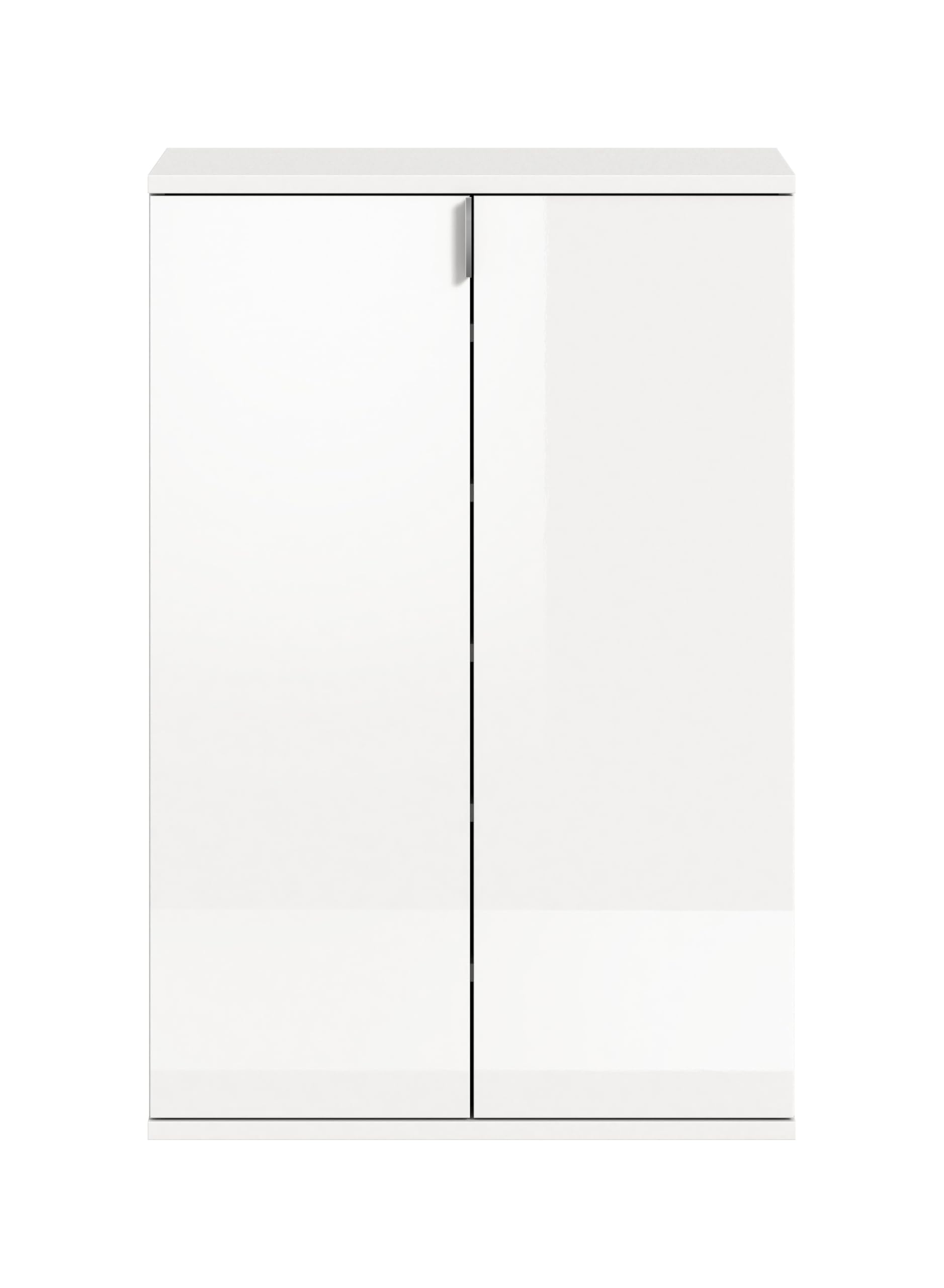 xonox.home - Schuhkommode Projekt X 61x99x34 cm in weiß und weiß Hochglanz - Highboard Schrank Anrichte Sideboard Beischrank - einfache Montage hochwertig verarbeitet – Bild 2