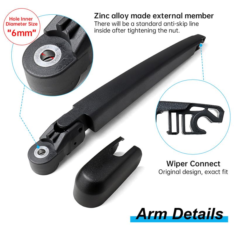 X AUTOHAUX Car Rear Windshield Wiper Blade Arm Set For Mazda CX-9 2009-2020 14 Inch 355mm In | Whizz Blades - Foto 7