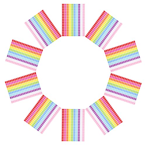 BESTonZON 10枚 長方形カラーステッカー 色 色けラベルシール 貼って剥がせる自己粘着シール 書き込み可能で整理整頓やファイル管理に