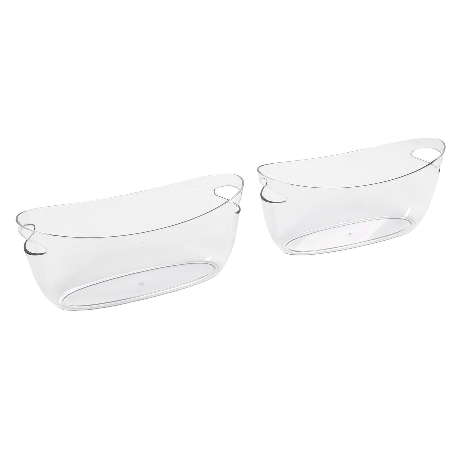 Qcwwy Set di Secchielli per il Ghiaccio Trasparenti, Vaschette per Bevande in PET, 5 L, con 2 Misurini, Secchielli Grandi per Bevande, Champagne, Birra, Vino, Feste di Intrattenimento Domestico,