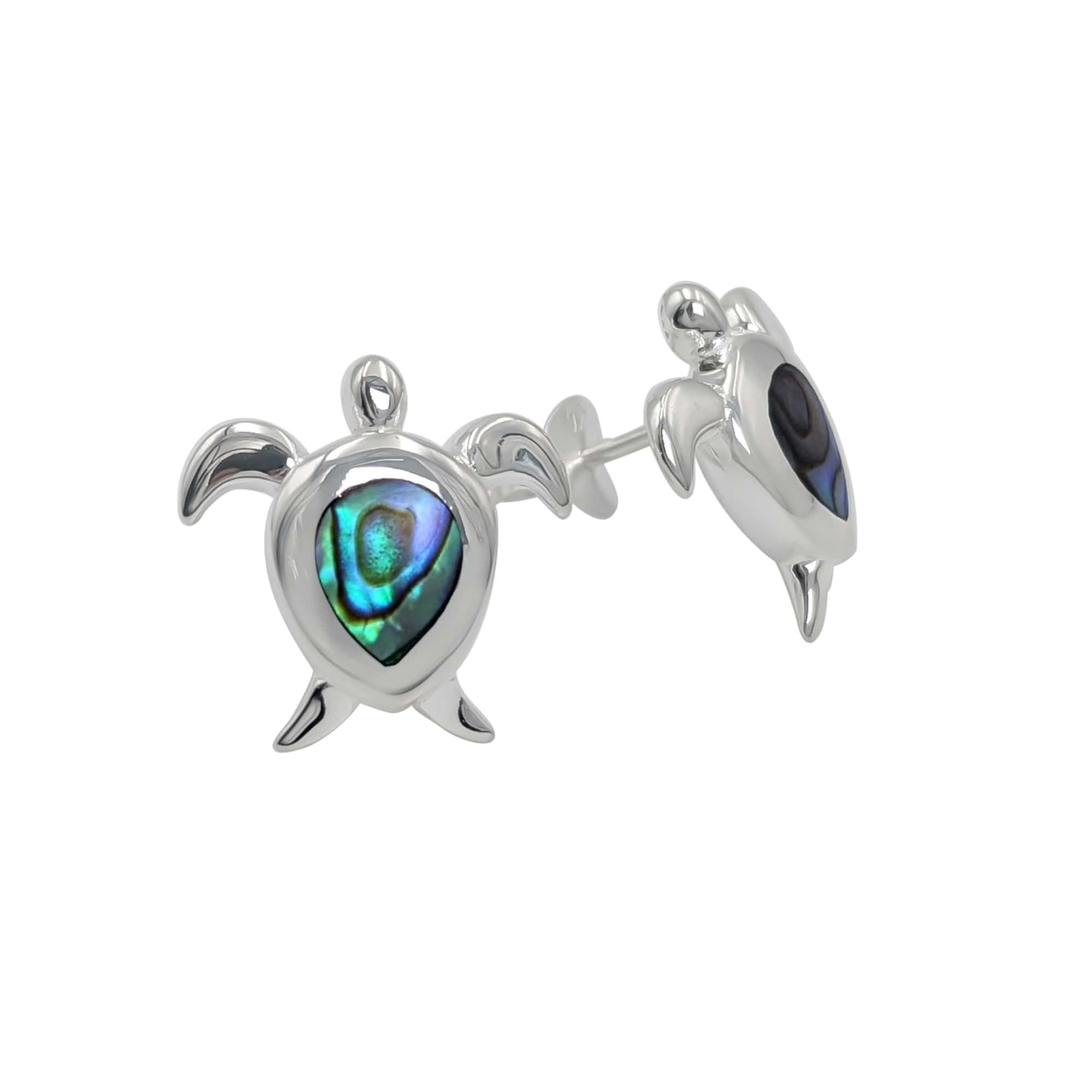 81stgeneration Pendientes Tortuga Plata de Ley | Pendientes Concha Abulón Fiesta Orejas | Aretes de Plata 925 Estilo Playa para Mujer | Joyas Vida Marina | Regalos Piedras Preciosas Adolescentes