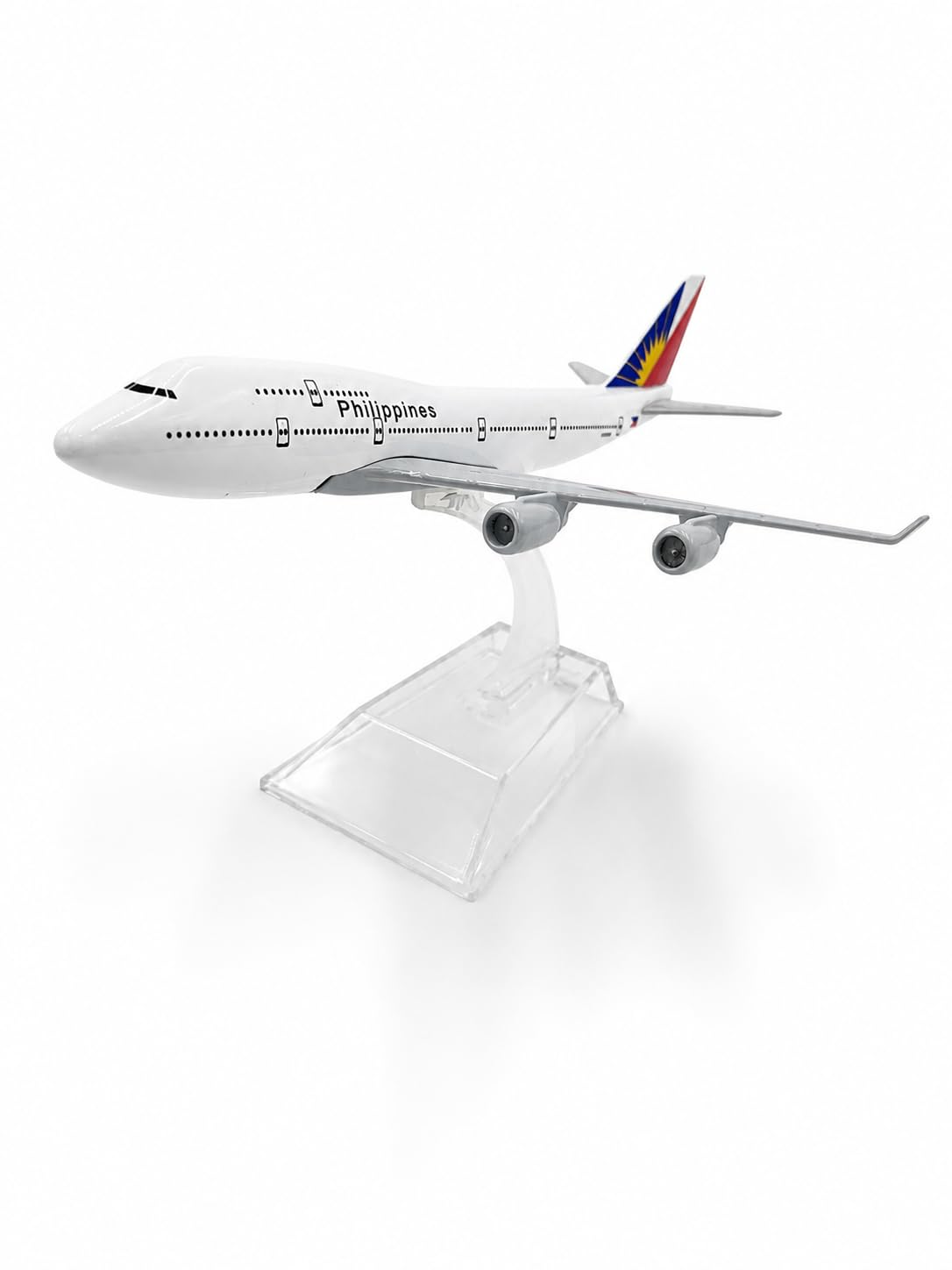 indigo® Philippine Airlines Boeing 747 Diecast Metal Model Aircraft with Display Stand, 1:400 Scale Airline Aeroplane Collectable Display Jet Airliner Replica, Aviation Gift for Collectors
