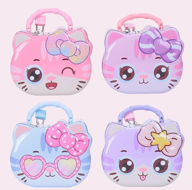 Image of Sajani Cute Cartoon Creative Portable Piggy Bank, Money Saving Box with Combination Lock, Mini Coin Bank Gifts for Boys and Girls, Best Return Gifts for Kids (Pack of 1) (Kitty)