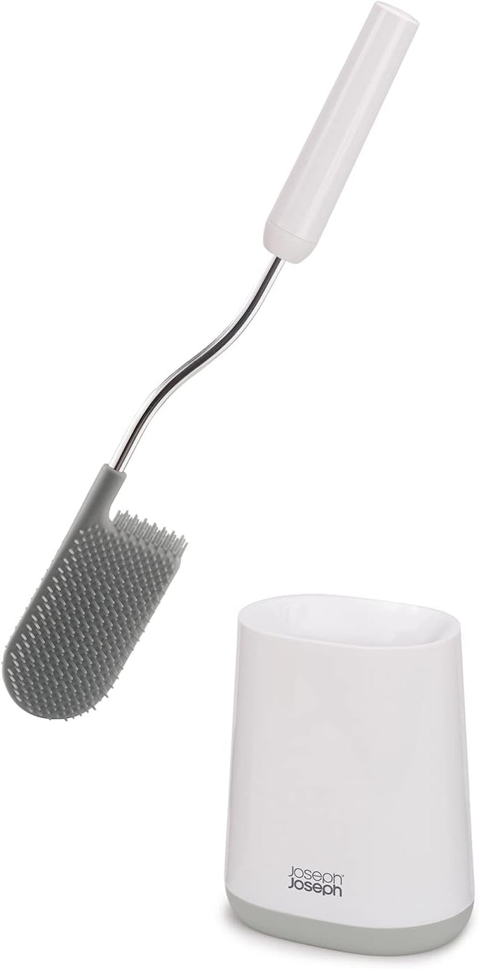 Flex Lite Toilet Brush With Extra Slim Holder Flexible Anti-Drip Head, 1 Ea, Gray
