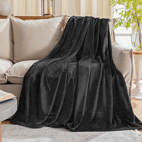 Image of JIAHANNHA Fleece Dark Grey Blanket Throw Blankets for Sofa Couch Bed 280GSM,Super Soft Cozy and Luxury Bed Blanket for All Season Twin Size 60 x x80 inches