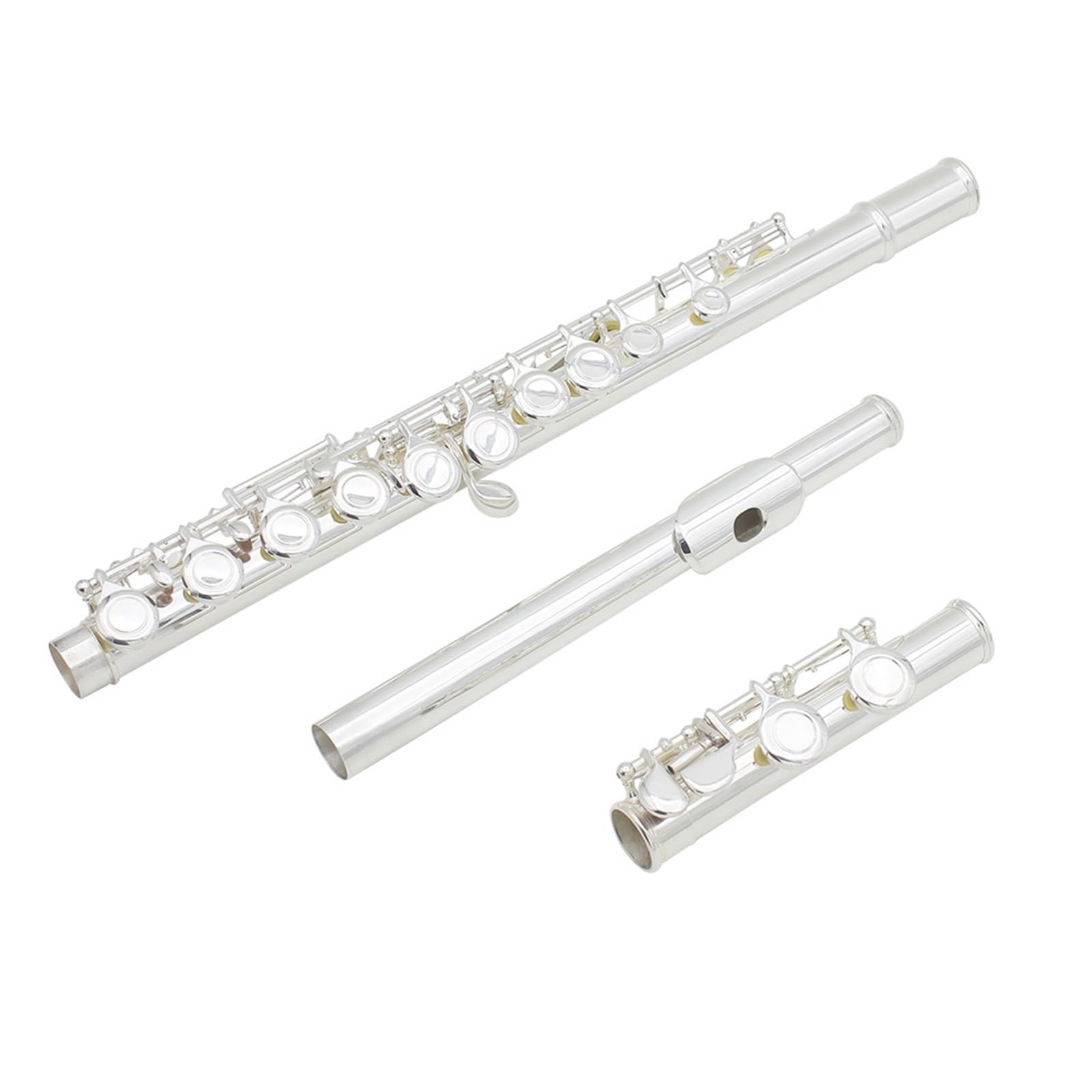 Flauto strumenti musicali Chiave E Per Flauto A Tono C 16 Fori In Ottone Bianco Nichelato Argento I Principianti Si Esercitano Suonare(Type 1)