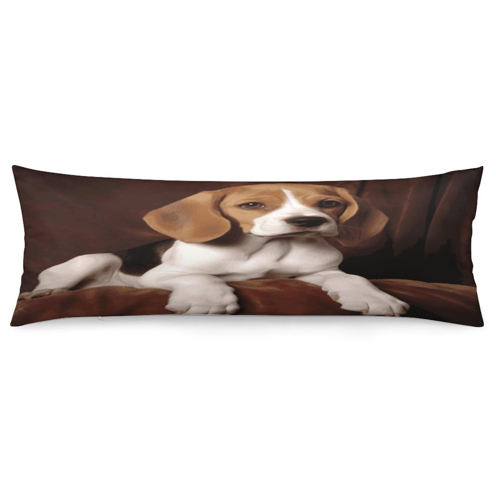 Ovely Pet Dog Beagle Body Pillow Cover Luxury Long Body Pillow Pillowcase with Hidden Zipper Breathable Soft Cozy Pillow Case Wrinkle Fade Resistant Pillowcase 20''×54''